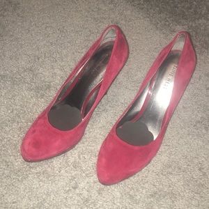 Nine West Rocha Dark Red Suede Platform Pump